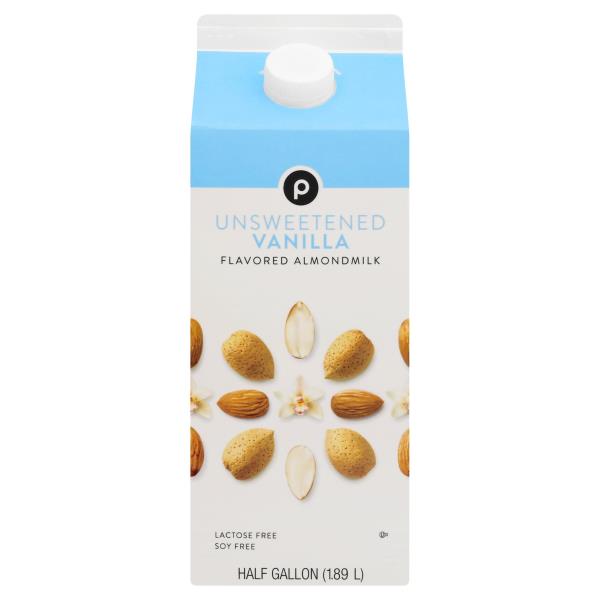 Publix Almond milk, Unsweetened, Vanilla Flavored 1/2 Gal Auburn