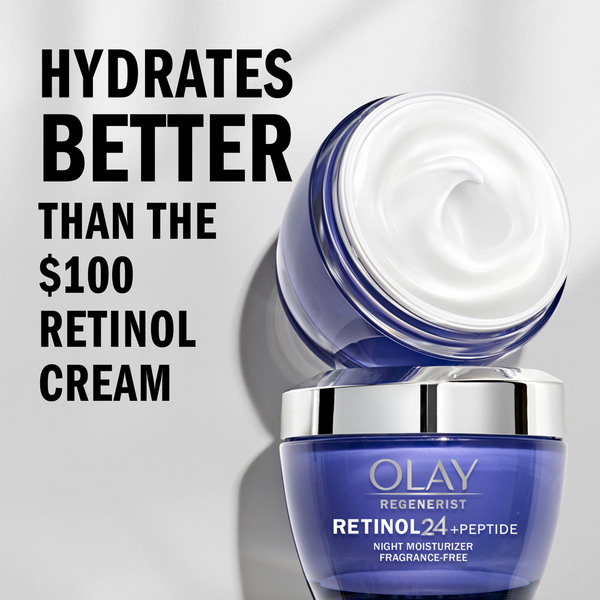 Olay Regenerist Retinol 24 + Peptide Night Face Moisturizer, Fragrance